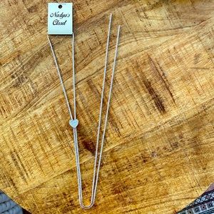 Heart charm long chain necklace